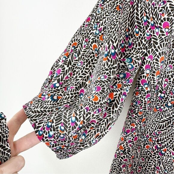 Lilly Pulitzer 100% Silk Sandpiper Dress In Peacock Feather Size 2 - Picture 3 of 12